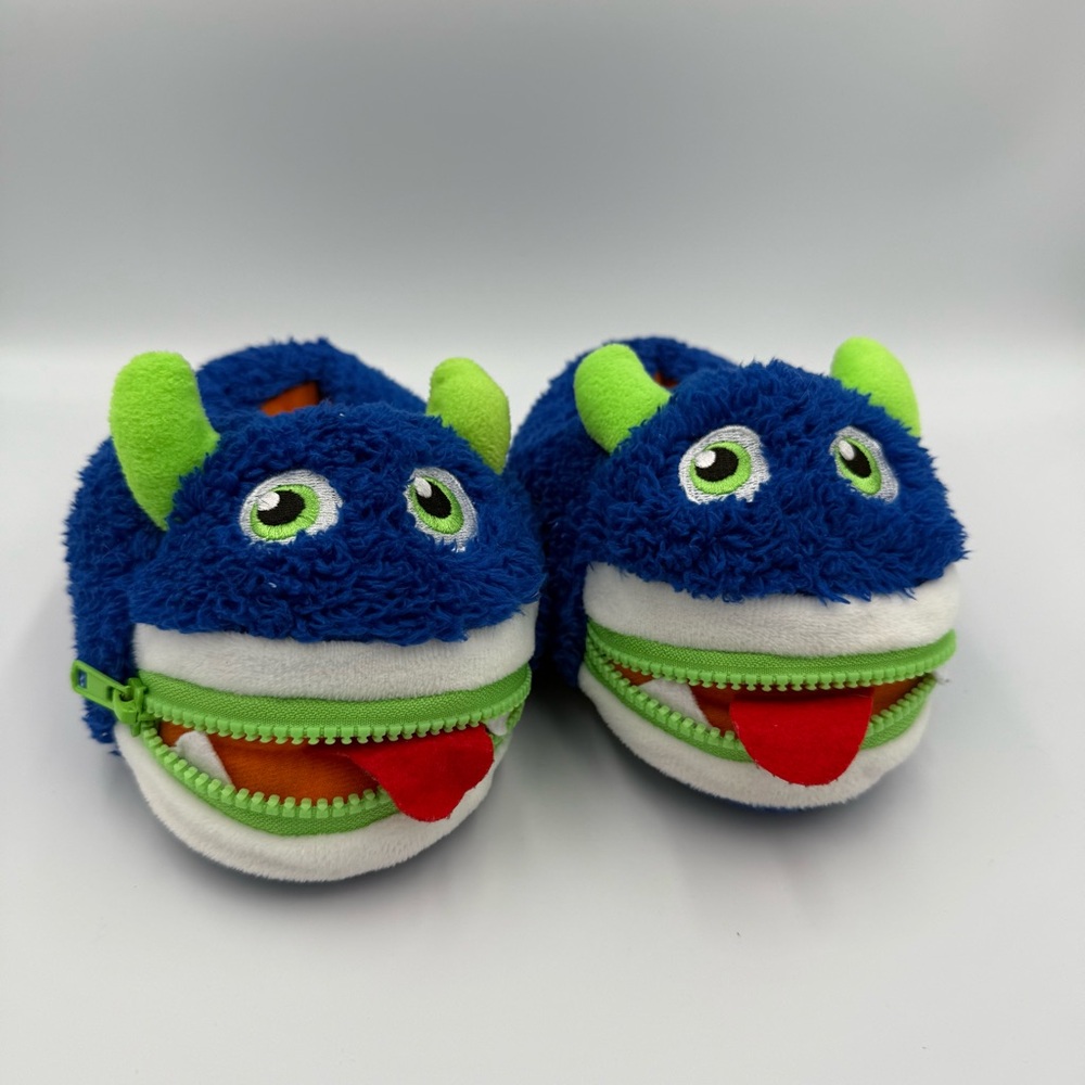 Blue and Green Monster Slippers Wonder Nation‎ Size 9-10